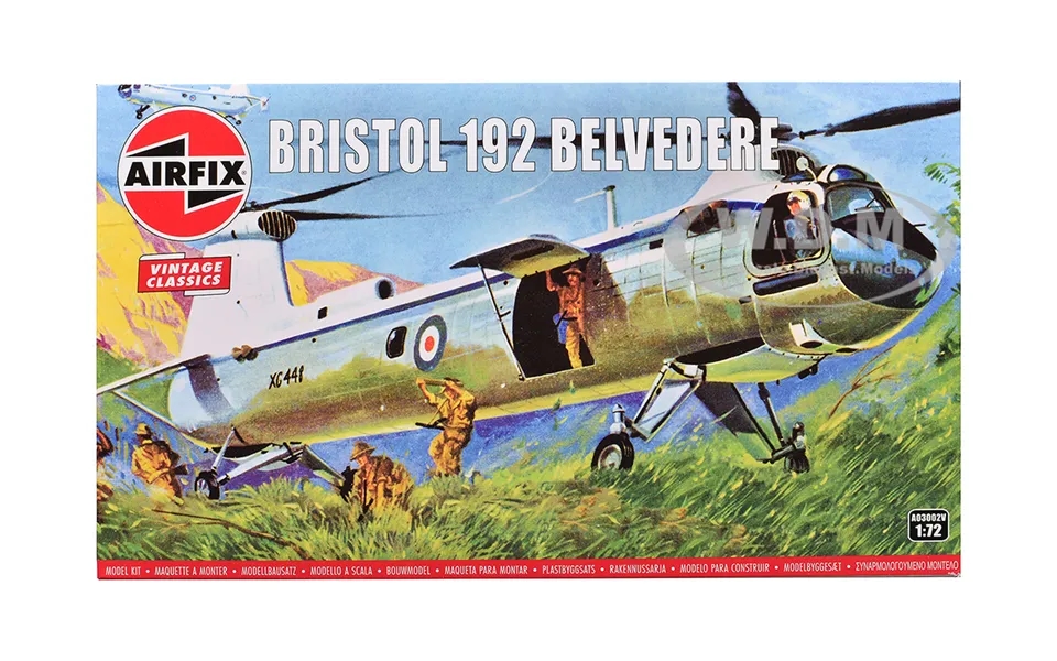 Level 2 Model Kit Bristol 192 Belvedere Helicopter With 2 Scheme Options 1 72 Plastic Model Kit By Airfix