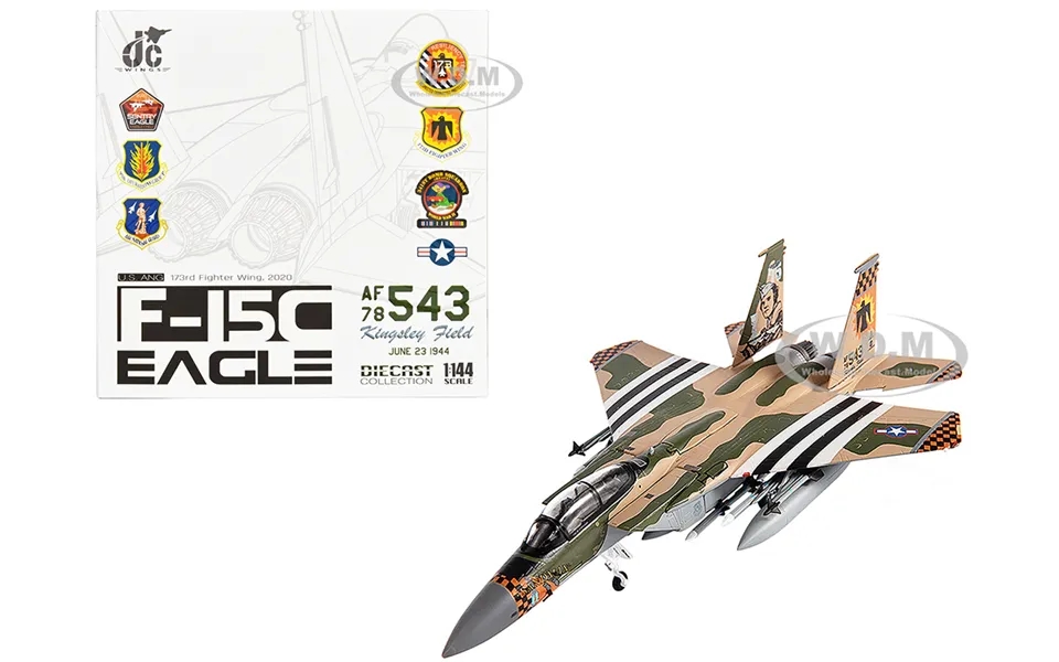 Mcdonnell Douglas F-15c Eagle Fighter Aircraft 173rd Fighter Wing 2020 United States Air National Guard 1 144 Diecast Mo