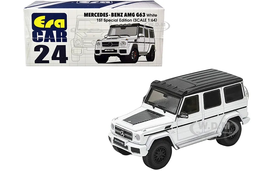 Mercedes Benz Amg G63 White With Black Top 1st Special Edition 1 64 Diecast Model Car By Era Car