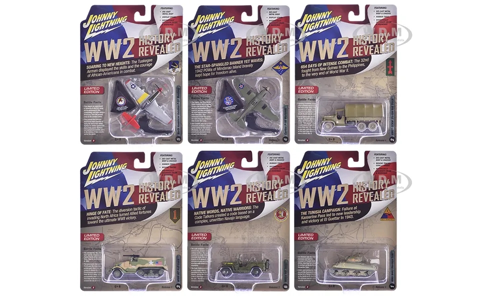 Military Set B Of 6 Pieces 2024 Release 1 Limited Edition Diecast Models By Johnny Lightning