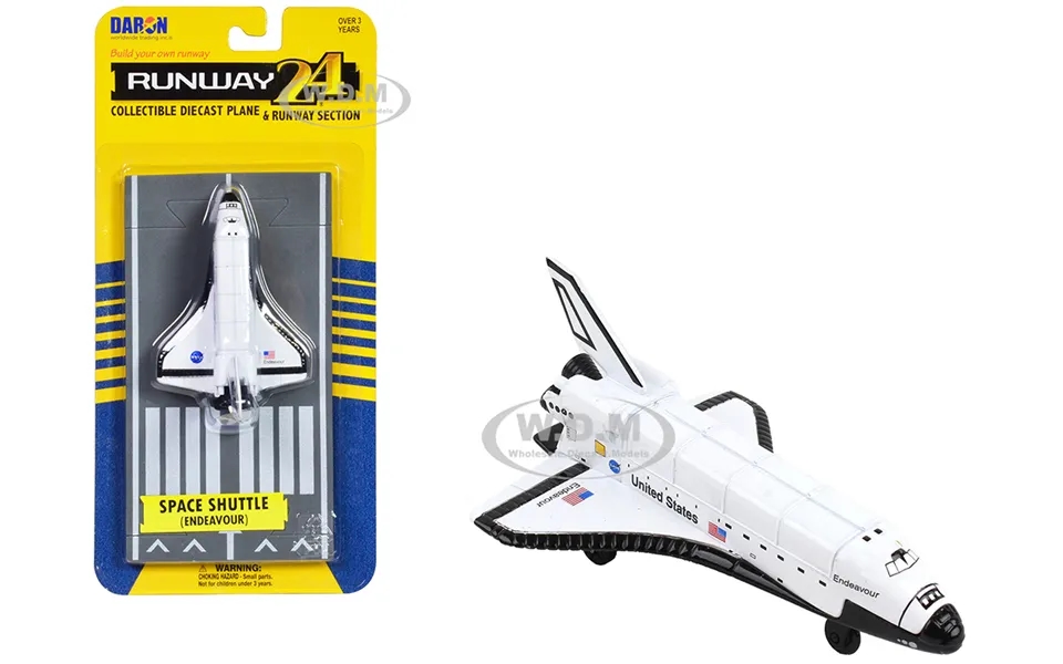 Nasa Endeavour Space Shuttle White United States With Runway Section Diecast Model Airplane By Runway24