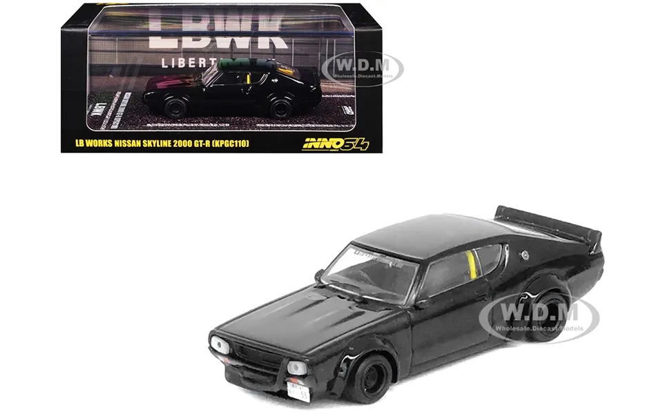 Nissan Skyline 2000 Gt-r Kpgc110 Rhd Right Hand Drive Lb-works Black 1 64 Diecast Model Car By Inno Models