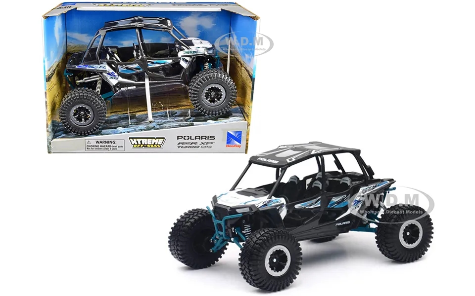 Polaris Rzr Xp 4 Turbo Eps Sport Utv White With Graphics And Black Top Xtreme Off-road Series 1 18 Diecast Model By New