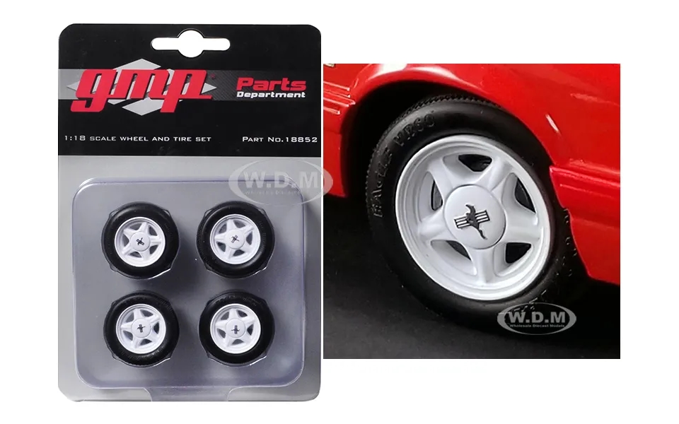 Pony Wheels And Tires Set Of 4 Pieces From 1992 Ford Mustang Lx 1 18 By Gmp