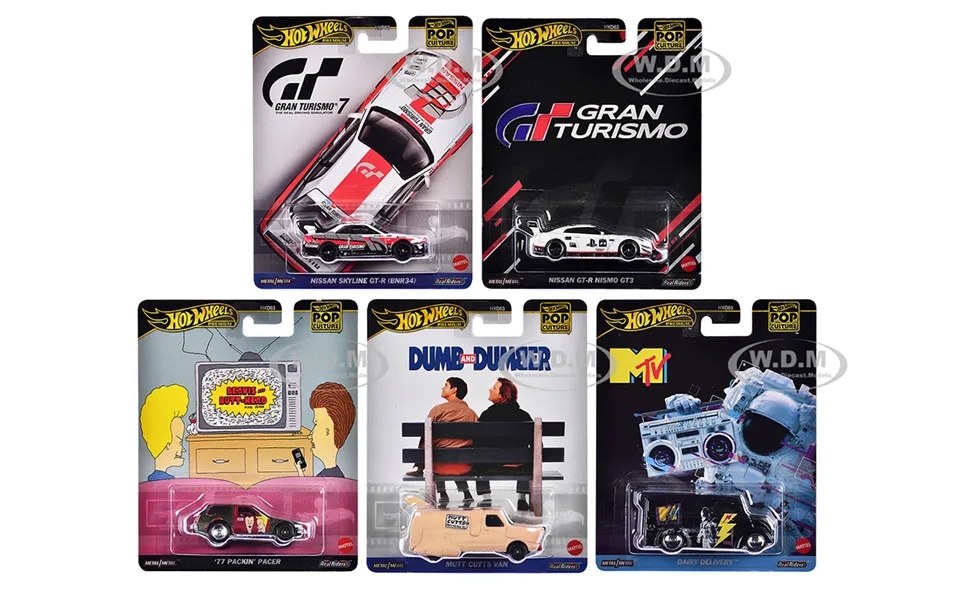 Pop Culture 2024 5 Piece Set C Premium Series Diecast Model Cars By Hot Wheels