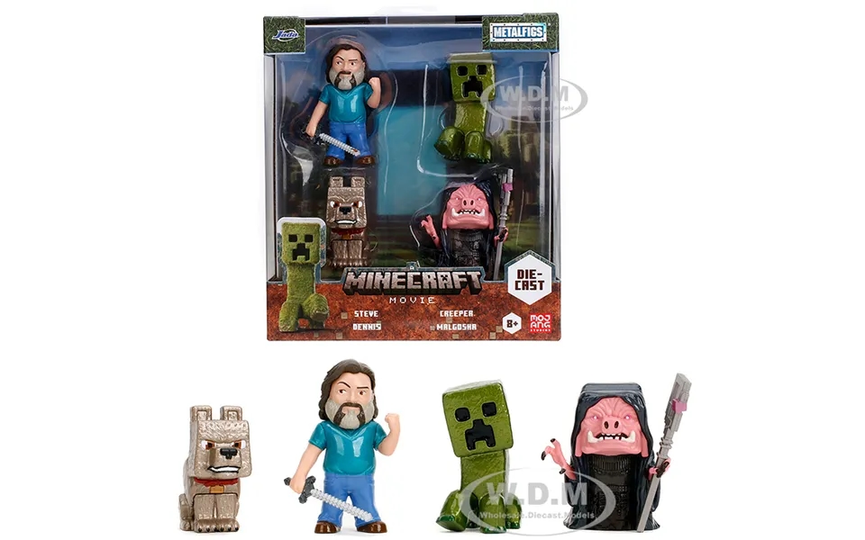 Set Of 4 Diecast Figures A Minecraft Movie 2025 Movie Metalfigs Series Diecast Models By Jada
