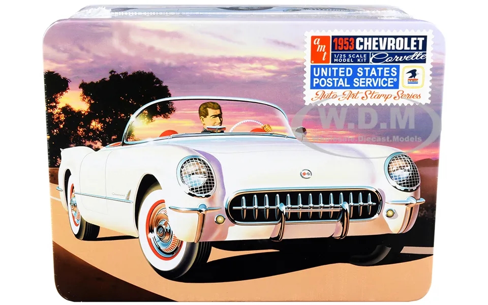 Skill 2 Model Kit 1953 Chevrolet Corvette Usps United States Postal Service Themed Collectible Tin 1 25 Scale Model By A