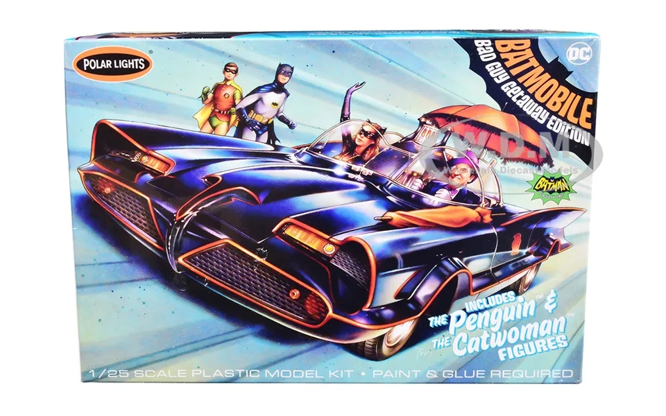 Skill 2 Model Kit 1966 Batmobile Bad Guy Getaway Edition With Penguin And Catwoman Figures Batman 1966-1968 Tv Series 1