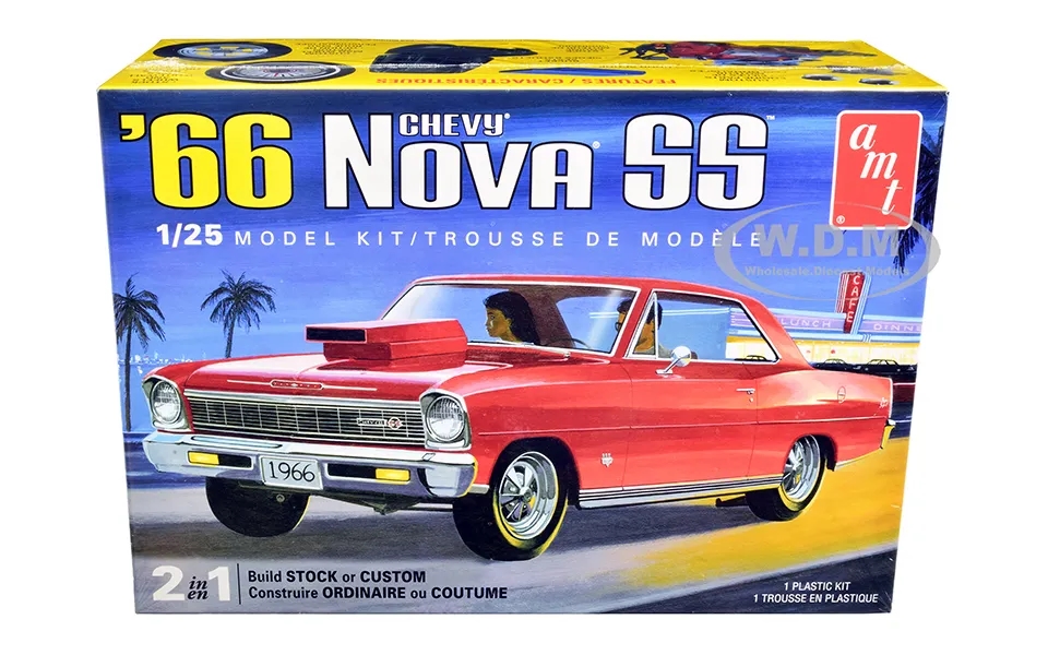 Skill 2 Model Kit 1966 Chevrolet Nova Ss 2-in-1 Kit 1 25 Scale Model By Amt