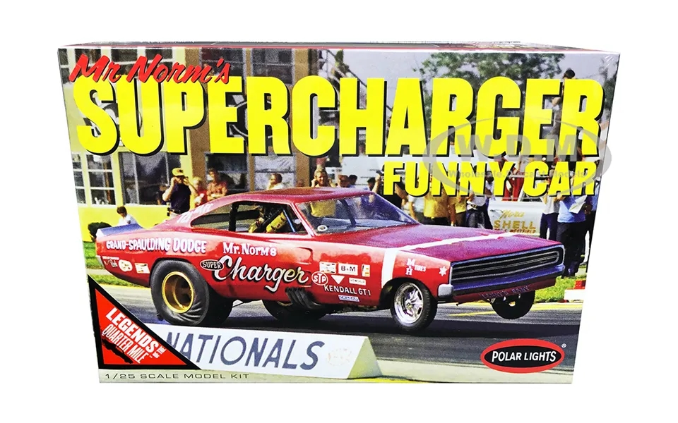Skill 2 Model Kit 1969 Dodge Charger Funny Car Mr. Norms Supercharger Legends Of The Quarter Mile 1 25 Scale Model By Po