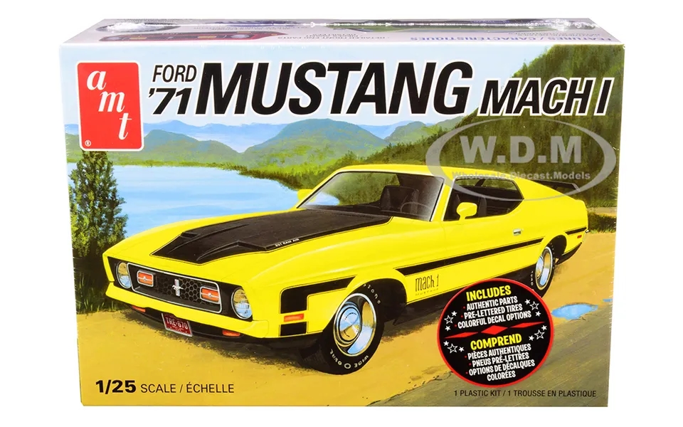 Skill 2 Model Kit 1971 Ford Mustang Mach I 1 25 Scale Model By Amt