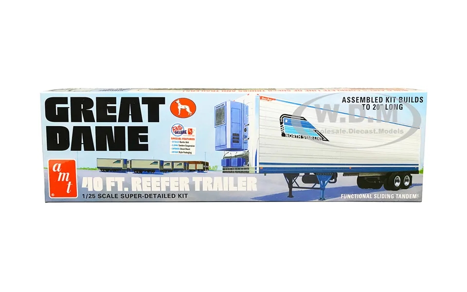 Skill 3 Model Kit Great Dane 40 Ft. Reefer Refrigerated Trailer 1 25 Scale Model By Amt