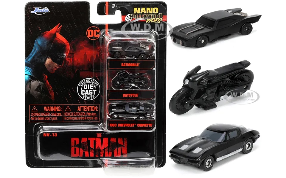 The Batman 2022 Movie 3 Piece Set Dc Comics Nano Hollywood Rides Series Diecast Model Cars By Jada