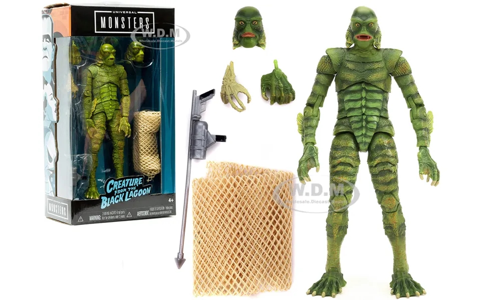 The Creature From The Black Lagoon 6.75 Moveable Figurine With Spear Gun And Fishing Net And Alternate Head And Hands Un