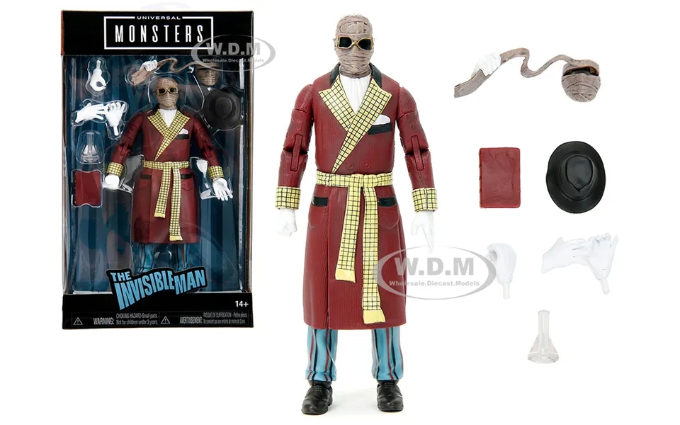 The Invisible Man 6 Moveable Figure With Accessories And Alternate Head And Hands Universal Monsters Series By Jada