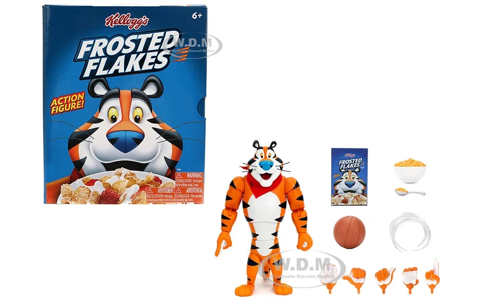 Tony The Tiger 6.75 Moveable Figure With Alternate Hands And Accessories Kelloggs Frosted Flakes Model By Jada