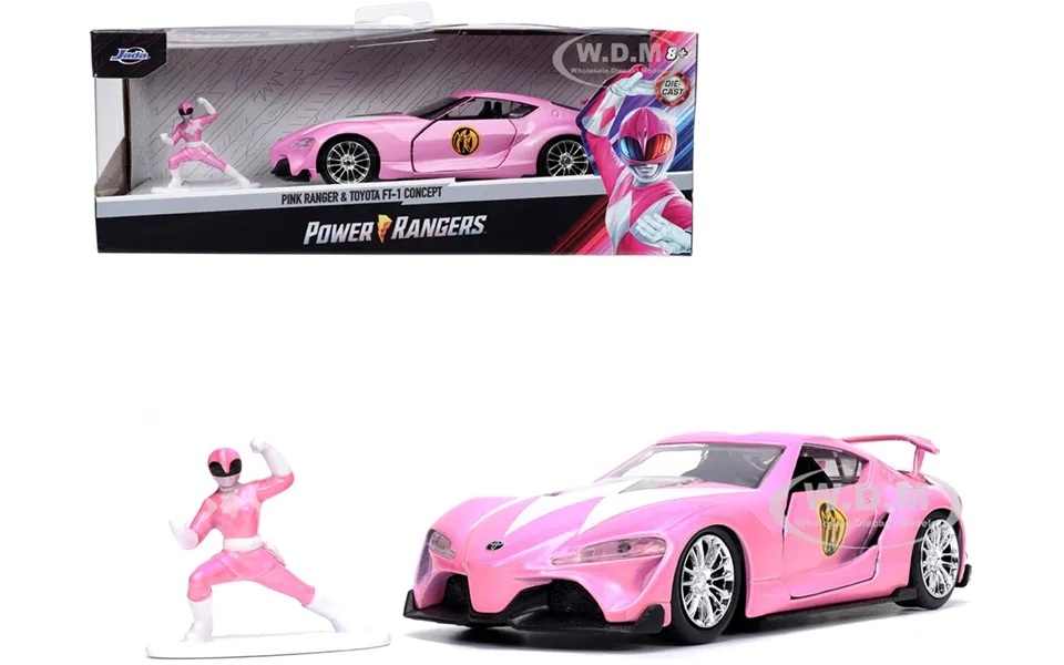 Toyota Ft-1 Concept Pink Metallic And Pink Ranger Diecast Figurine Power Rangers Hollywood Rides Series 1 32 Diecast Mod