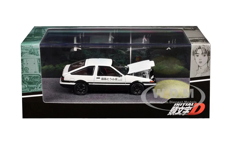 Toyota Sprinter Trueno Ae86 Rhd Right Hand Drive White And Black Engine Mounted Model Vs Kyoichi Sudo Initial D 1995-201