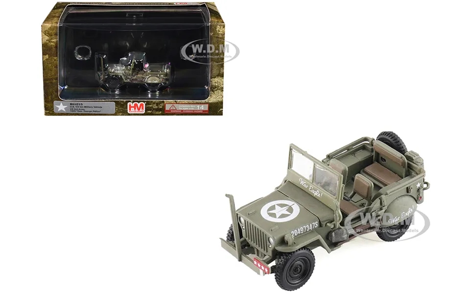 U.s. 1 4 Ton Military Vehicle Olive Drab Gen. George Patton Us 3rd Army War Eagle 1945 United States Army Ground Power S