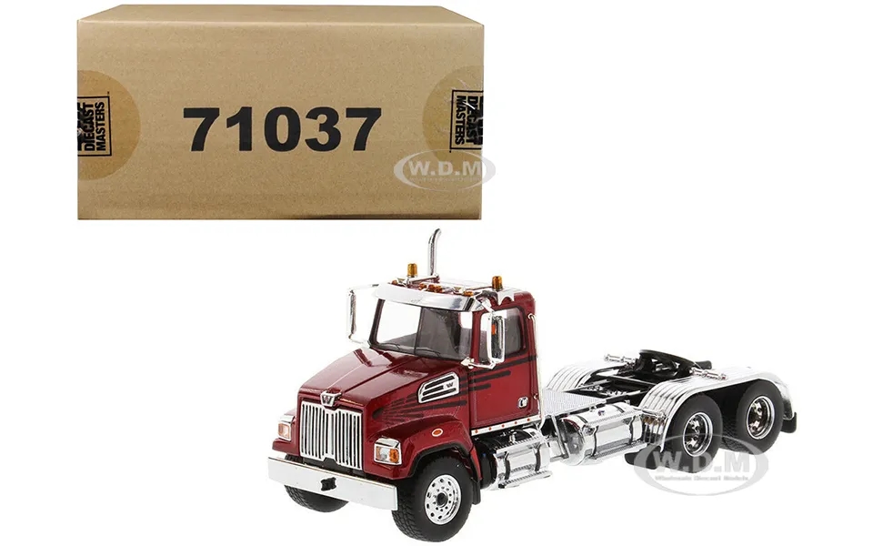Western Star 4700 Sf Tandem Day Cab Tractor Metallic Red 1 50 Diecast Model By Diecast Masters