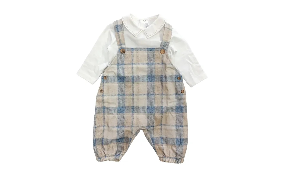 Barcellino - Complete 2 Pz Salopette Tartan Celeste 105104