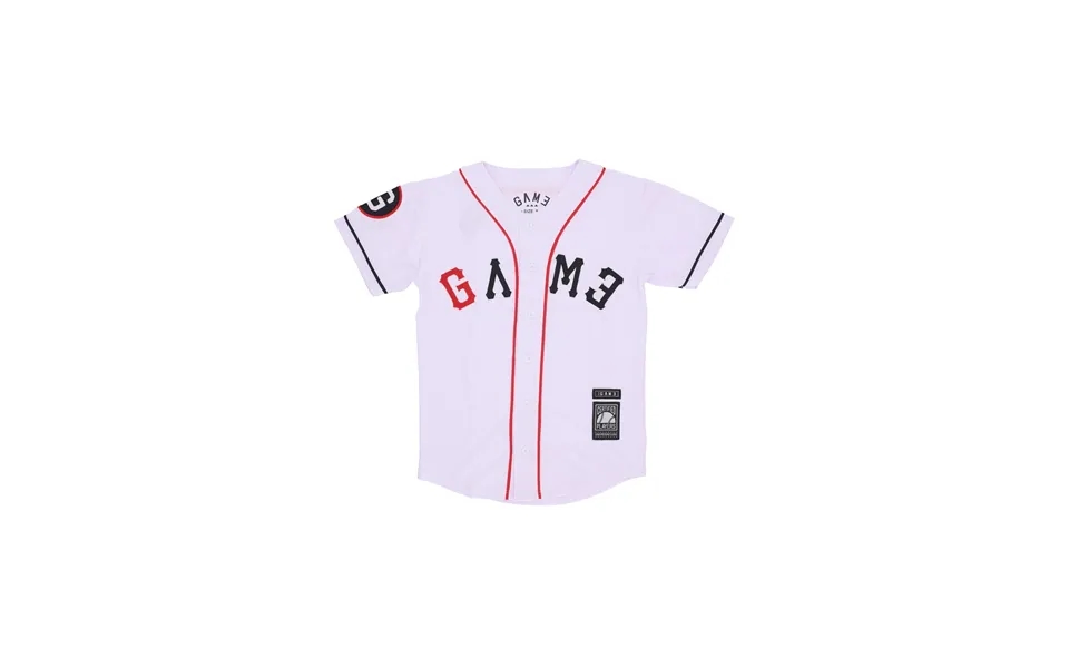Bottoni Man Baseball Jersey White Black Red