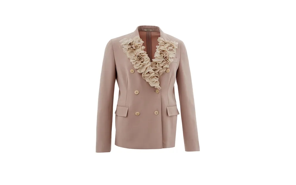 Double-breasted Jacket With Rouches