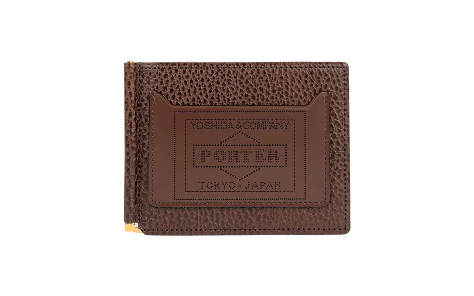 Glaze Leather Money Clip Wallet In Brown