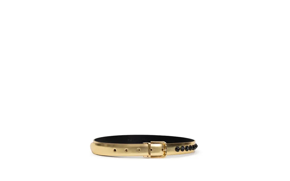 Gold Leather Belt With Black Crystals Dolce & Gabbana