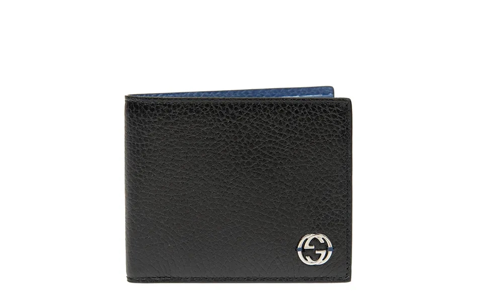 Gucci Men's Bifold Wallet Black And Blue Dollar Calf Leather Mod