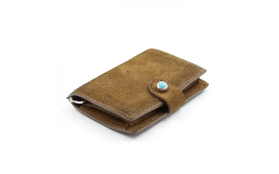 Iclutch Adult Unisex Card Holder Kjore Project Cabochon In Suede Blue Stitch
