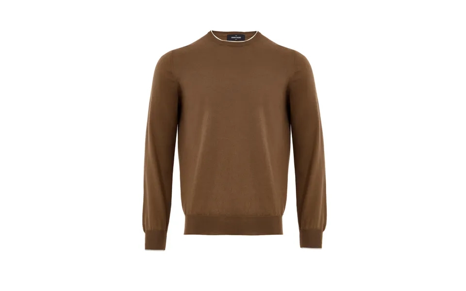 Maglia Girocollo Brown In Mixed Silk Gran Sasso