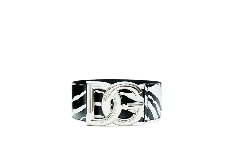 Maxi White Black Polished Leather Belt Dolce & Gabbana