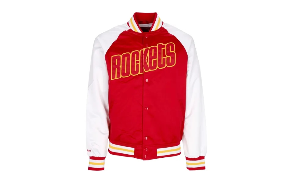Men's Bomber Jacket Nba Primetime Lw Satin Jacket Hardwood Classics Houroc Scarlet