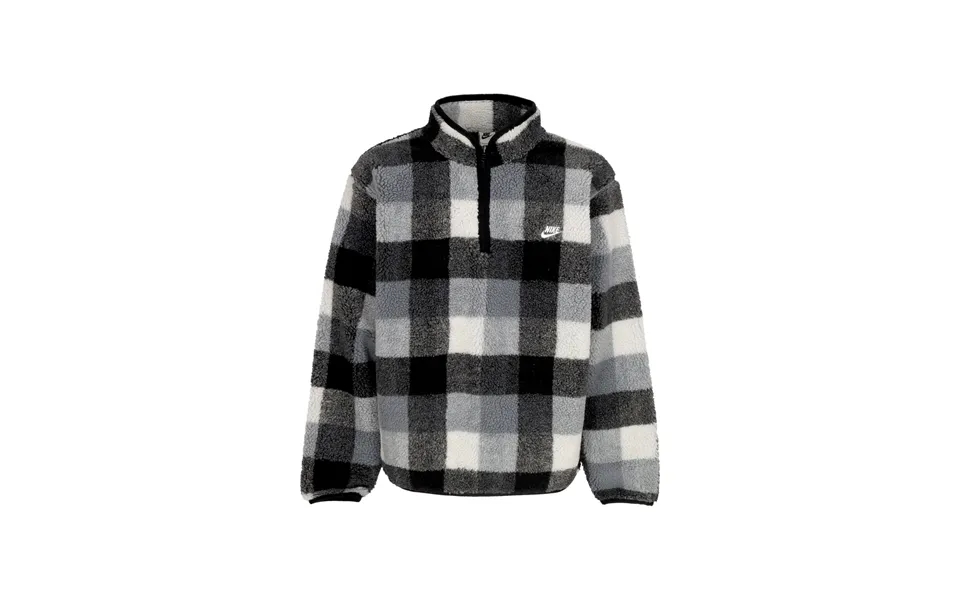 Men's Club Winterized Half-zip Sweatshirt Black White Smoke Grey White