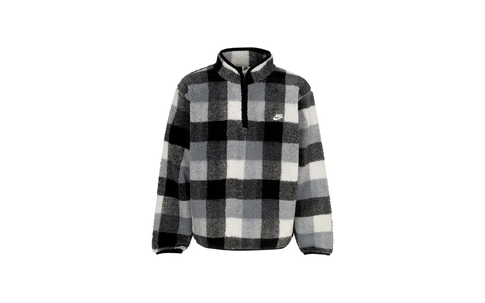 Men's Club Winterized Half-zip Sweatshirt Black White Smoke Grey White