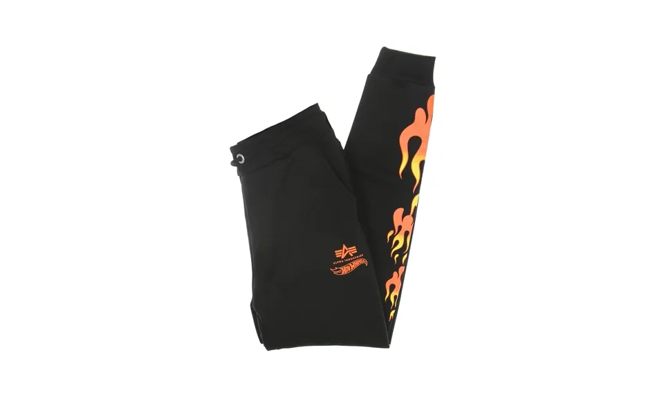 Men's Fleece Tracksuit Pants Flame Jogger X Hot Wheels Black