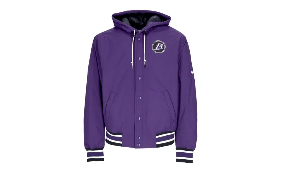 Men's Nba Courtside City Edition Full-snap Jacket Loslak Ink Black White Black