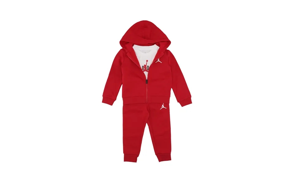 Set Sweatshirt Trousers Tshirt Child Essentials Full Zip Box Set Gym Red