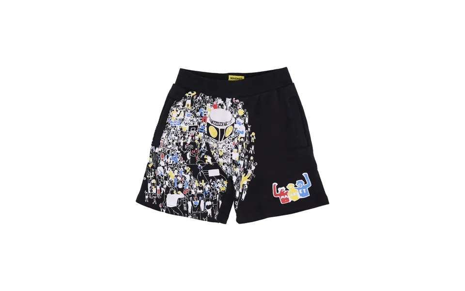 Short Tracksuit Pants Men's Sweatshirt World Basketball Game Sweatshorts X Smiley Black