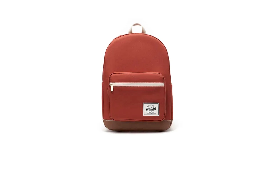 Unisex Pop Quiz Backpack Red Ochre Tan White Stitch