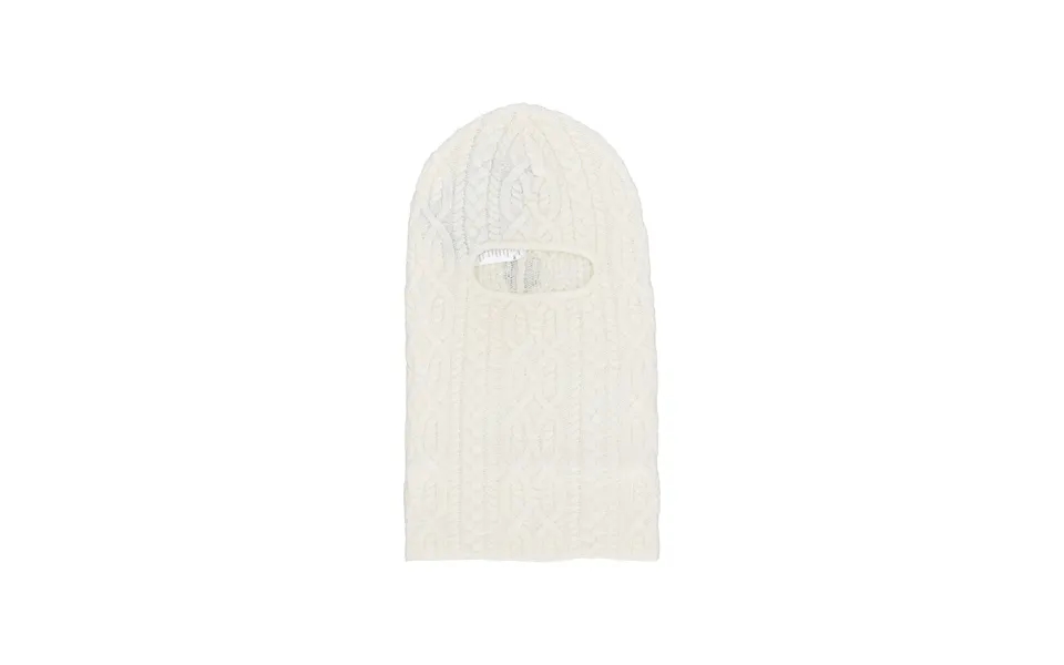 Unisex Rain Cable Balaclava Off White