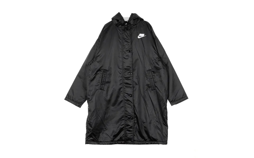 W Sport Pac Parka Women's Long Jacket Black Muslin White