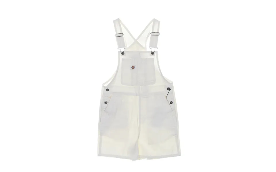 Women's Duck Canvas Bib Short Stone Washed Cloud Dungarees