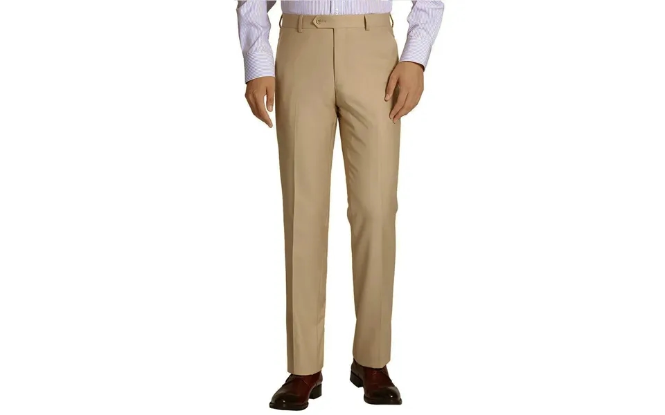 Beige Men's Slim Fit Wool Dress Pants - Stylish Formal Wear