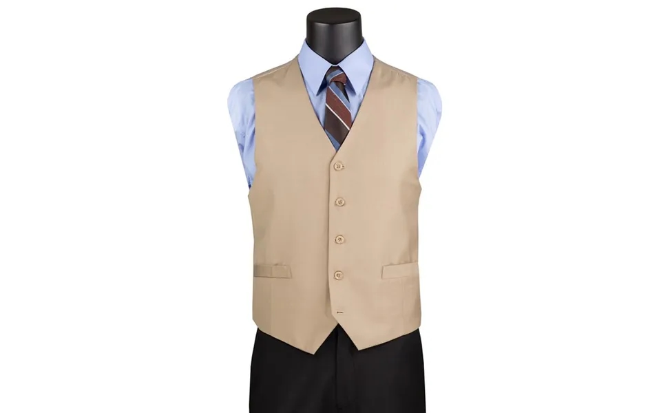 Beige Men's Suit Vest - Basic Style Essential For Formal Wear