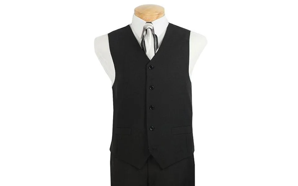 Black Poplin Men's Suit & Tuxedo Vest - Elegant Formal Wear