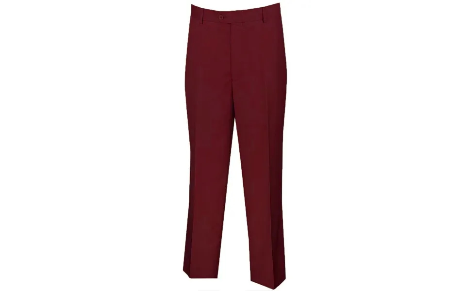 Burgundy Men's Regular Fit Wool Dress Pants - Flat Front Style