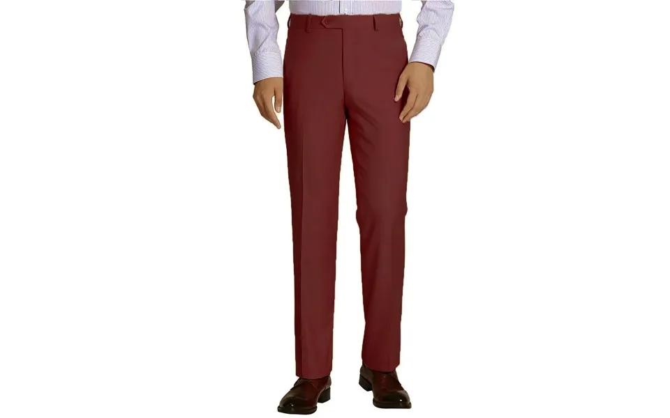 Burgundy Men's Slim Fit Wool Dress Pants - Elegant Style