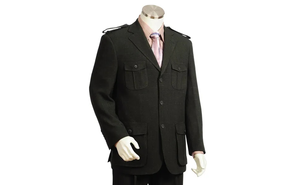 Canto Men's Wool-feel Fashion Suit - Military 2-piece